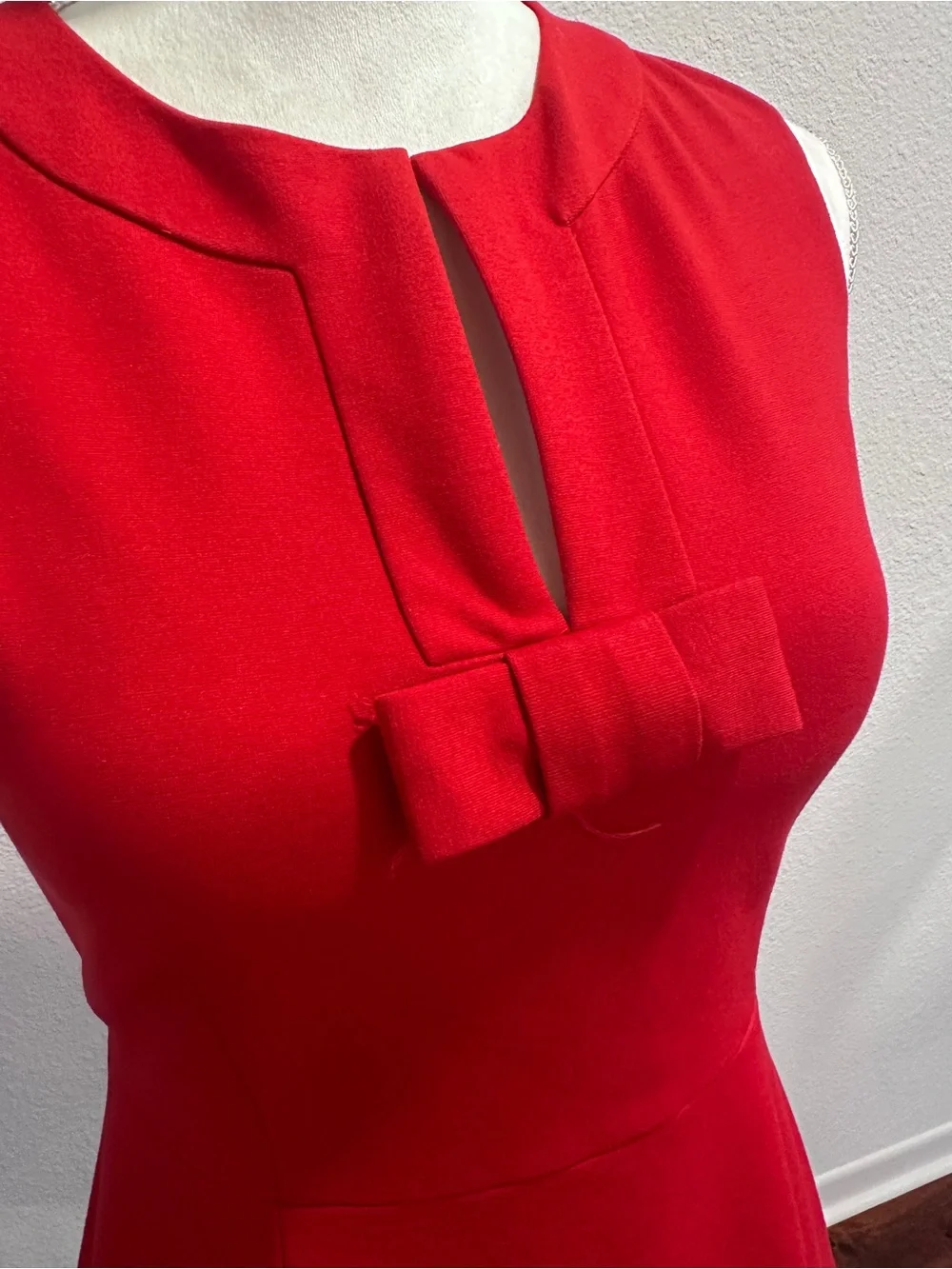 kate spade Sleeveless Red Bow-Front Peplum Blouse